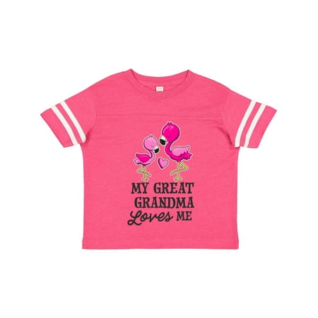 

Inktastic My Great Grandma Loves Me with Two Flamingos Gift Toddler Boy or Toddler Girl T-Shirt