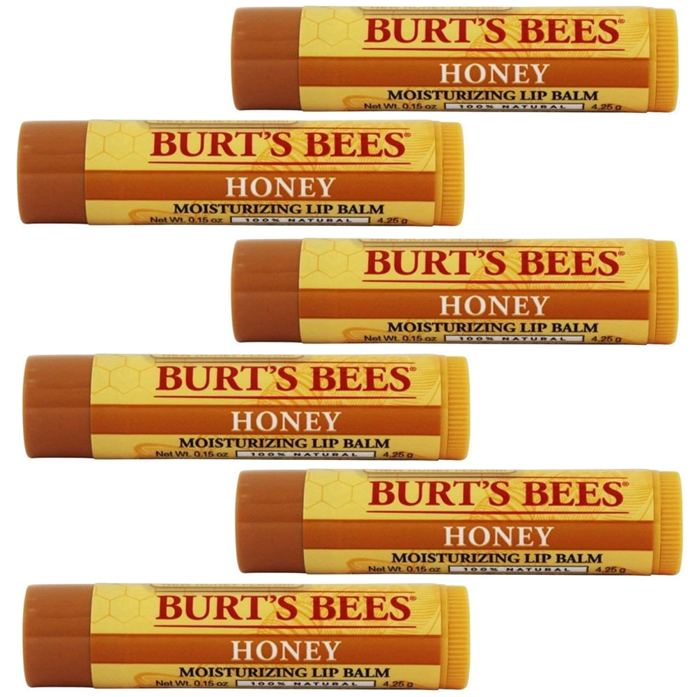 Pack of (6) Burts Bees Honey Moisturizing Lip Balm 0.15 oz (Packaging