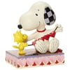 Jim Shore Peanuts Snoopy and Woodstock With Heart Garland Figurine, 4.5"