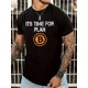 thumbnail image 1 of Crew Neck IT'S TIME FOR PLAN Print Men's Fashionable Summer Short Sleeve Sports T-shirt, Comfortable And Versatile Tee For Adult, Men, Women, Teen, Teenager, Adolescent,Youth, 1 of 6
