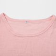 thumbnail image 3 of Prolriy Womens Tops Linen Shirts for Women, Women's Round Neck Short Sleeve Solid Color Casual and Comfortable Tops T Shirts for Women, Womens Tops Summer Tops Pink XXXXL, 3 of 8