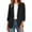 Black, variant on Womens 3/4 Sleeve Blazer Lapel V Neck Button Down Jackets Casual Business Trendy Outwear With Pockets (S, Brown)