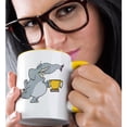 thumbnail image 2 of 3drose, Elephant with Winner Trophy, 11oz Two-tone Yellow Mug, 2 of 6