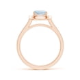 thumbnail image 2 of ANGARA Natural Classic Cushion Aquamarine Ring with Diamond Halo in 14K Rose Gold for Women (Size-6mm) | March Birthstone, Birthday, Anniversary, Jewelry Gift for Women | Natural Aquamarine Ring, 2 of 9