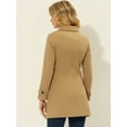thumbnail image 4 of Abrigo Largo De Invierno Con Cuello Peter Pan Para Mujer Caqui Solido XS, 4 of 5