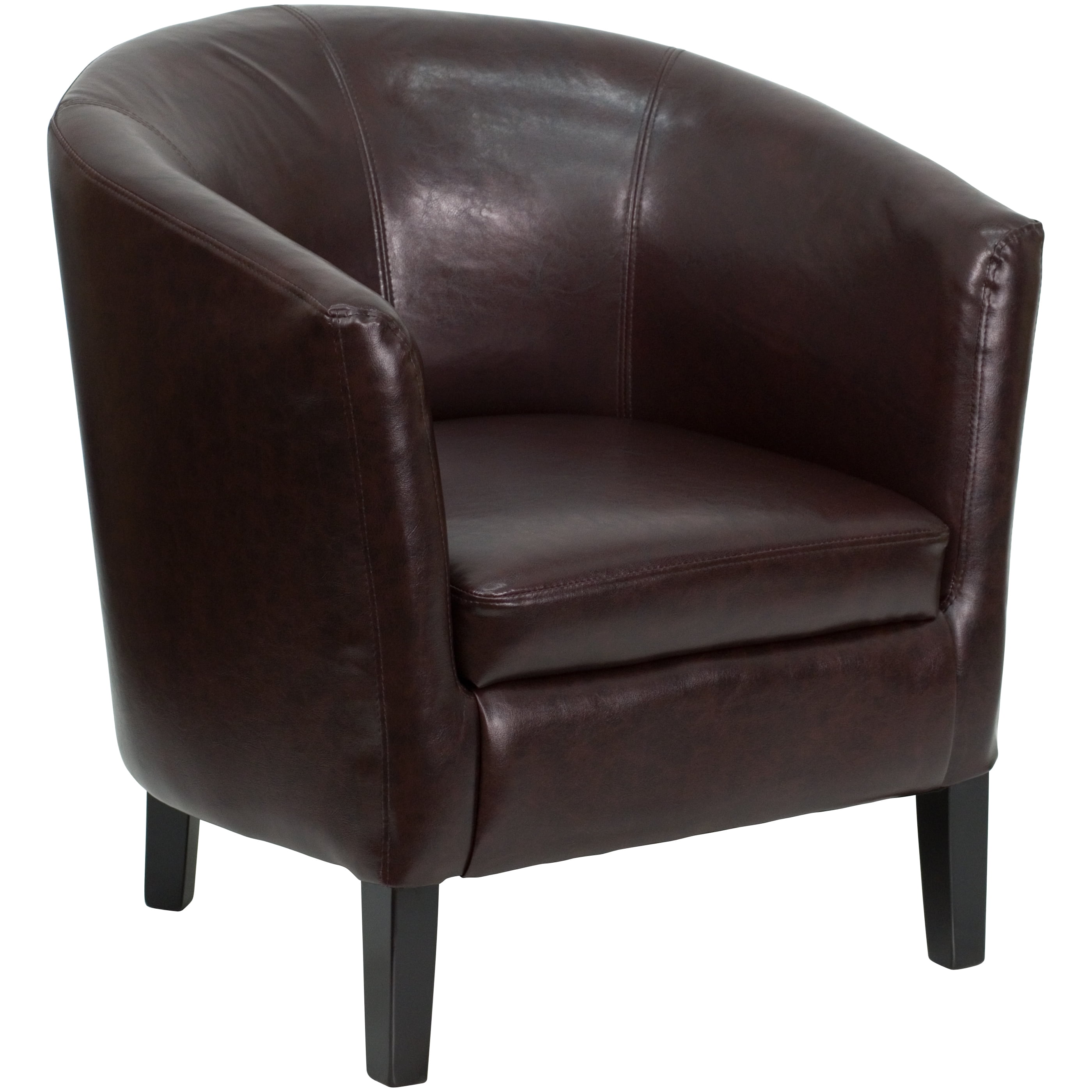 Flash Furniture Brown LeatherSoft Barrel Shaped Guest Chair