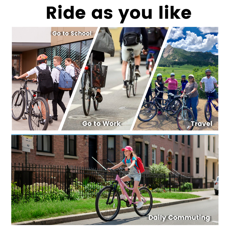 Mountain Bike 24 26 Inch, High-Density Carbon Steel Frame, 21 Speed, Front Suspension, Dual V-Brakes, Pre-Assembled For Men Women Teens