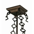 thumbnail image 4 of Meyda Tiffany 130792 17 Inch Square Diamond Band Mission Semi-Flushmount   Mahogany Bronze Finish with Amber/Green Glass with Beige Fabric Shade, 4 of 7
