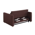 thumbnail image 6 of Holaki 45 x 68 Small Teddy Convertible Loveseat, 3 in 1 Sleeper Sofa Couch Bed, Futon Sofa Pull out Bed with Adjustable Backrest, 2 Pillows, Brown+Beige, 6 of 9