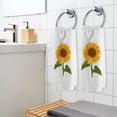 thumbnail image 5 of Ryvnso Sunflower Hand Towels for Bathroom Cotton Face Towel Decorative 15.5x29.5 inch, 5 of 7