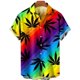 thumbnail image 3 of Camisa de verano de gran tamaño con estampado romántico de arcoíris para hombre, camisetas de manga corta con estampado digital, camisa hawaiana para hombre, 3 of 5