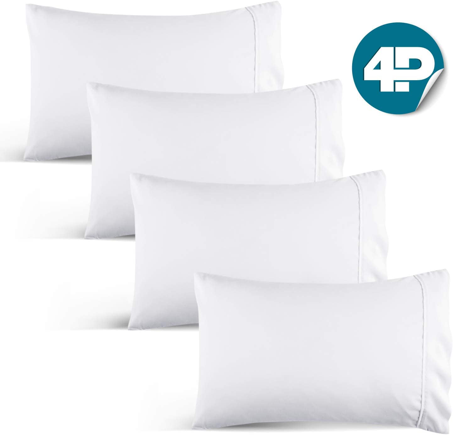 Home Bedding Essential Soft White Cotton Pillowcases Sham Cover Queen Size 20x30