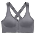 thumbnail image 5 of vigerkar Womens Zip Front Closure Sports Bra Zipper Wireless Seamless Comfort High Support Full Coverage, Running, Yoga, Gym (Grey, L), 5 of 9