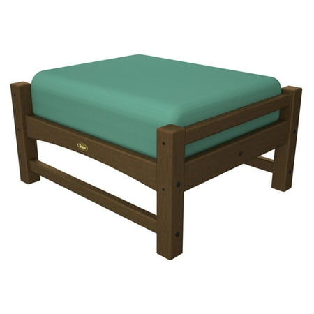 Trex Outdoor Furniture Recycled Plastic Rockport Club Ottoman with Sunbrella Cushion