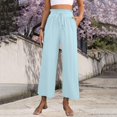 thumbnail image 6 of Women's wide-leg cropped wide-leg pants, flowy and casual , with pockets., 6 of 9