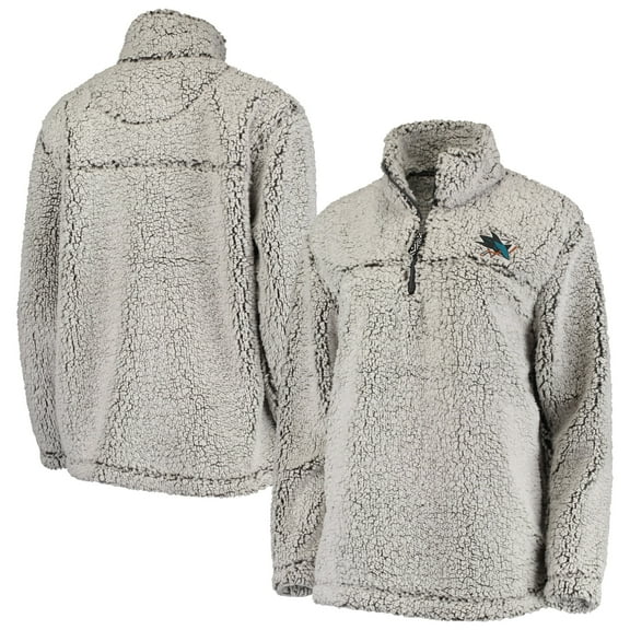 Women's G-III 4Her by Carl Banks Gray San Jose Sharks Sherpa Quarter-Zip Pullover Jacket