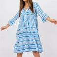 thumbnail image 2 of Birdeem Robe Mode Femme Col en V Manches Courtes Robe Décontractée Ample, 2 of 9