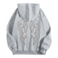 thumbnail image 5 of Shadoumai Angel Sweatsuit For Women Slim Fit Angel Wing Print Hoodie And Loose Pants Fall Winter Trendy Casual Tracksuits, 5 of 6