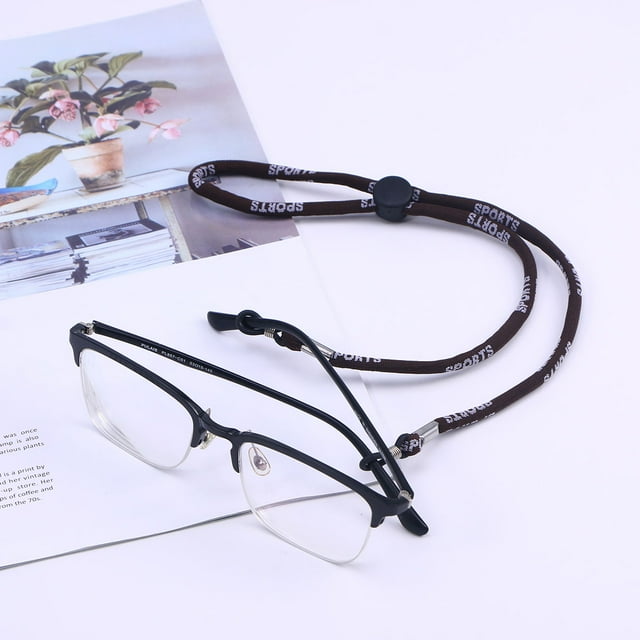 HONITANO 4Pcs Brown Adjustable Sports Glasses Rope Strong Secure Strap for Movement Eyewear
