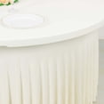 thumbnail image 5 of Efavormart Ivory Wavy Spandex Fitted Round 1-Piece Tablecloth Table Skirt, Stretchy Table Cover with Ruffles - 6ft, 5 of 6