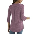 thumbnail image 3 of Traleubie Plus Size Floral Tunic Tops for Womens 3/4 Roll Sleeve V Neck Blouses Long Sleeve Shirts of Female, 3 of 7