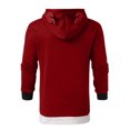 thumbnail image 2 of Mens Winter Sweaters Clearance, Velvet Christmas Antlers Hooded Color Block Sweater Jacket, 2 of 5