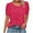 Pink B, variant on Horkkom Short Sleeve Shirts for Women Crew Neck Solid Color T Shirts Summer Loose Casual Tops L