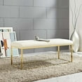 thumbnail image 3 of modway anticipate velvet fabric upholstered contemporary modern bench with gold ivory stainless steel frame in gold ivory, 3 of 3