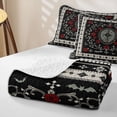 thumbnail image 4 of Homewish Gothic Rose Quilt Full, Bohemian Flower Full Bedspread Sets, Black Red Gray White, 3 Pieces 1 Bedspread and 2 Pillowcases, 4 of 7