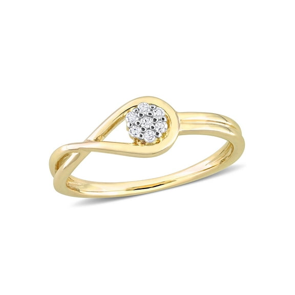 Miabella Women's Diamond Accent Rose Rhodium Plated Sterling Silver Infinity Promise Ring