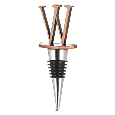 

Bottle Wine Stopper Top Closer Seal with Monogrammed Letter in Brass Wine Preserver Decor Initial Stopper Birthday Wedding Bridal Party Favor for Guests W