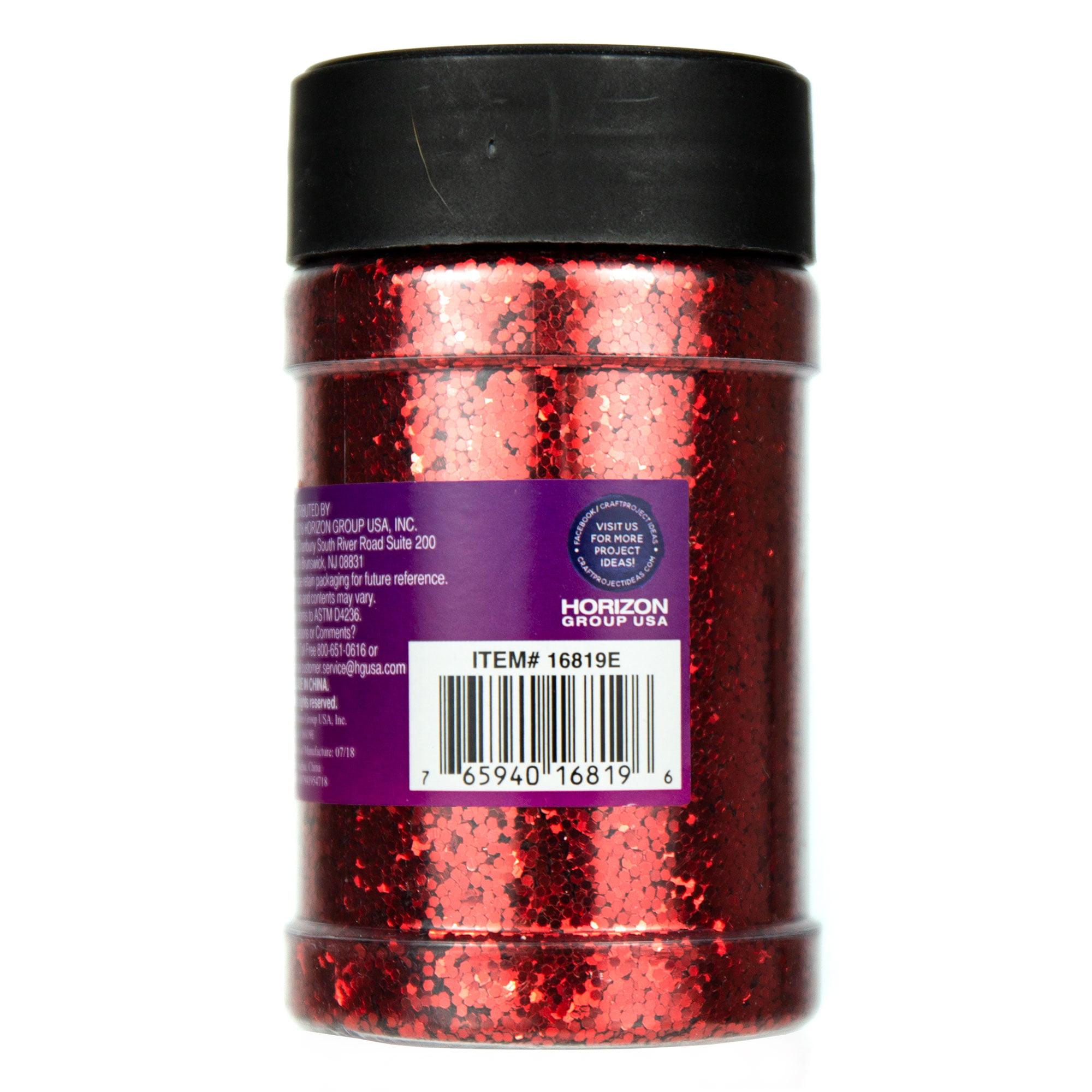 8oz. Round Glitter Shaker with Red Shake and Pour in Lid** Slightly Smaller in Height Than Original