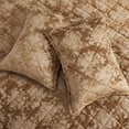 thumbnail image 4 of IR Imperial Rooms 3-Piece Velvet Bedspread Set, Floral Ultrasonic Embossed Quilt, Queen, Caramel (Pack of 2), 4 of 8