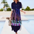 thumbnail image 3 of Miami Vice Neon Long Sleeved Shirt Dress Dresses for wedding party Female dress, 3 of 6