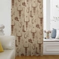 thumbnail image 5 of Brown Cow Skull Sheer Curtains 45 Inches Long, Southwestern Vintage Cowboy Boots Burlap Light Filering Curtains, Breathable Simi Curtain Privacy Drapes for Kitchen Bathroom Small Window Treatment, 5 of 9