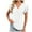 White, variant on Summer Tops for Women Fashion Casual Solid Color Pleated V Neck Ruffle Short Sleeve T-shirts Trendy Loose Hollow Out Blouses