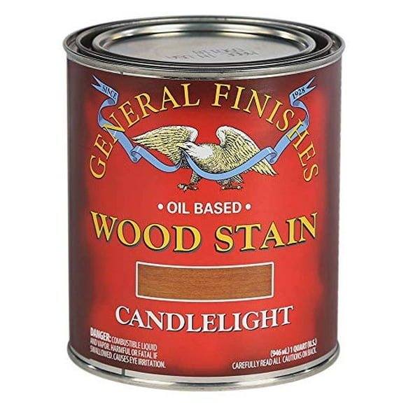 General Finishes Oil Based Penetrating Wood Stain, 1 Quart, Candlelight