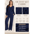 thumbnail image 2 of DOKOTOO Sweatsuits for Women 2 Piece Outfits Oversized Casual V Neck Sweatshirt with Wide Leg Sweatpants Tracksuit Jogger Set, 2 of 9