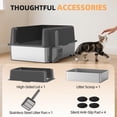 thumbnail image 7 of Enclosed Stainless Steel Cat Litter Box with Lid, XL Extra Large Litter Box for Big Cats, Metal Litter Pan High Sided, Never Absorbs Odors, Anti-Urine Leakage, Easy Cleaning, Include Scoop, 7 of 7