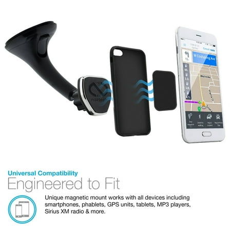 Naztech - MagBuddy Windshield Magnetic Mount for Most Cell Phones - Black