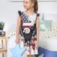 thumbnail image 4 of Fotbe American Flag Eagle Art Vestido de Dormir para Niñas de 3 a 10 Años, Mangas Cortas, Estilo Princesa, Pijama Camisón con Mangas Voladas-Large, 4 of 6