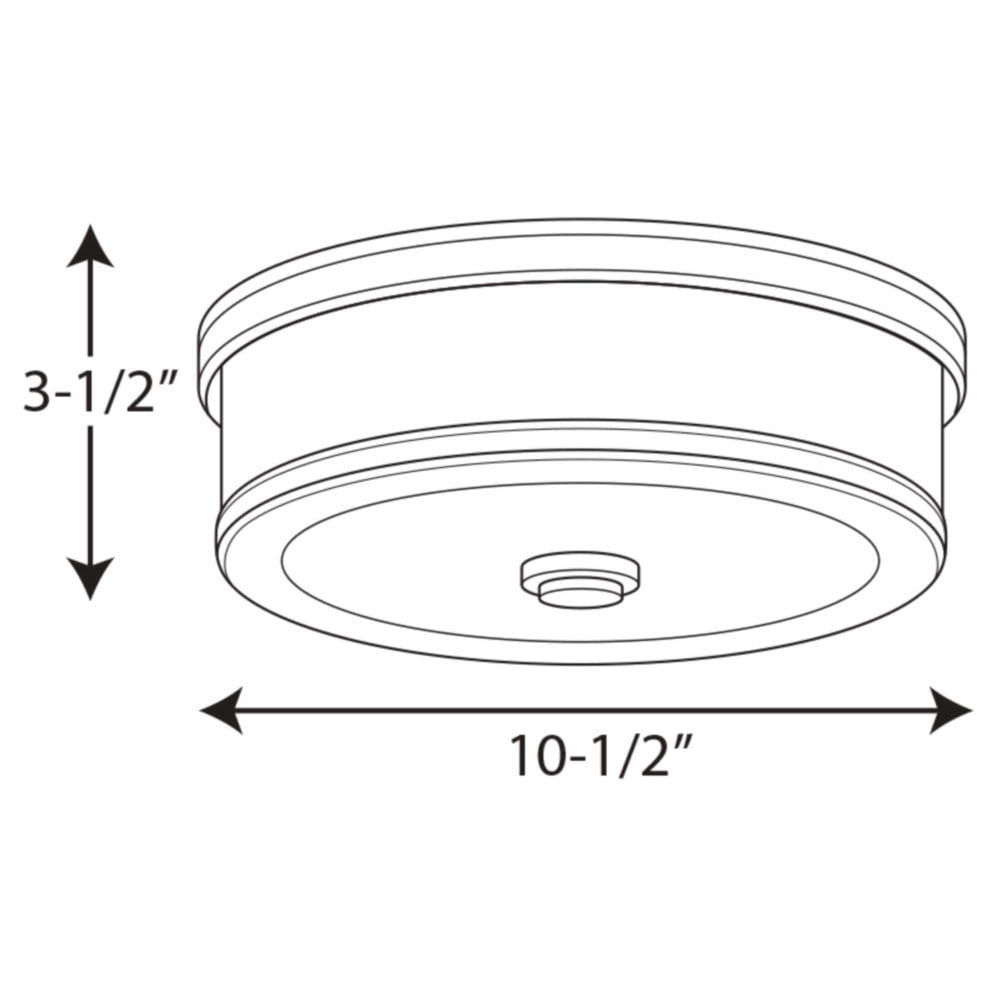 Progress Lighting Bezel Collection 1-Light LED Flush Mount, Brushed Nickel, Etched White Glass Shade