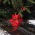 thumbnail image 3 of SHAR Set of 2, 3D Christmas Tree Decorations: White Snowflake + Handmade Red Wooden Pendant, 3 of 5