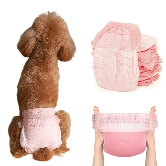 10Pcs Dog Diapers Female,Disposable Pull Up Stretchy Waist Wraps for Female Puppy Dogs in Heat Period, Strong Absorbency | Leak Proof | Elderly | Doggie Training Incontinence S