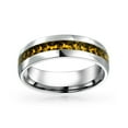 thumbnail image 2 of November Birth Month Yellow Crystal Eternity Band Ring In Silver Toned Stainless Steel, 2 of 5