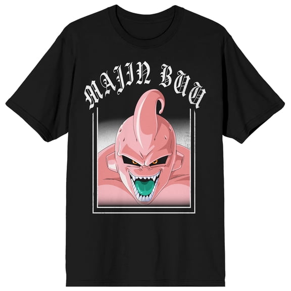 Bioworld Dragon Ball Z Majin Buu Distressed Graphic Men's Crew Neck Short Sleeve Tee | Officially Licensed DBZ T-Shirt-XS