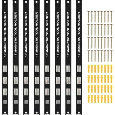 18" Magnetic Tool Holder Set, 8PCS Heavy Duty Magnetic Tool Holder Strip, Professional Space-Saving Magnetic Tool Holder Strip for Storage Spanner, Screwdriver, Pliers