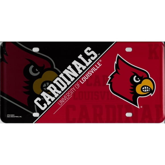Louisville Cardinals Metal License Plate