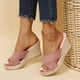 thumbnail image 4 of Zapatillas de cuña de cuerda de cáñamo con parte inferior de panecillo de plataforma de tacón alto de moda de verano Wmkox8yii  nm11100, 4 of 9