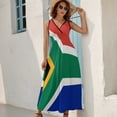 thumbnail image 5 of South African Flag Womens Night Club Maxi Dress V Neck Sleeveless Bohemia Long Dresses, 5 of 9